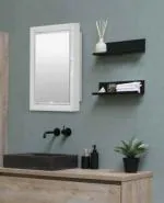 Homace White Plastic Mirror Cabinet