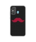 Casotec Pink Mustache Pattern Design Printed Silicon Soft TPU Back Case Cover for Itel A27