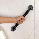 Fortune Stainless Steel Grab Bar for Bathroom & Bathtub Wall Mounted Safety Hand Support Rail Black Finish Bathroom Accessories- Balance Handle - Towel Bar - Pack of (10 INCH, 1)