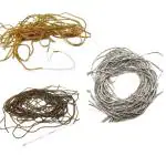 Aumni Crafts Zardosi Nakshi Flexible 1mm French Bullion Purl Wires (3 Colors Mix, 25 Grams Total) Spring Thread Copper For Embroidery Jewellery