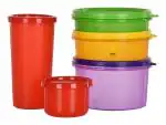 Cutting EDGE Food Saver Lunch, Picnic & Leftover Multipurpose Plastic Container Combo - Rainbow (Set of 5)