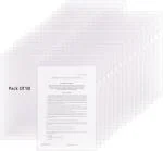 Shining Zon L Folder File A4 Size Durable Transparent Clear Documents Sleeves for Protection Plastic Paper Holders Organizer (Pack of 90)