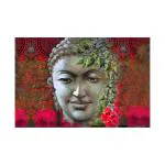 SHASWAT ART Lord Buddha face Painting Sparkle Coated Self Adhesive Wallpaper Without Frame Digital Reprint 24 inch x 36 inch Painting