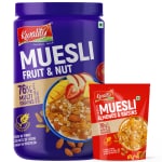 Kwality Muesli Fruit N Nuts 1Kg Jar & Muesli Crunchy Almond & Honey 100g Pouch