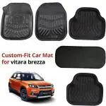 AllExtreme EXCM5BR 3D Car Floor Mat for Maruti Suzuki Brezza (Set of 5, Black)