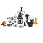 Prestige Endura Pro 1000W Multi Functional Mixer Grinder with Ball Bearing Technology|6 Jars with food processing attachments |14 different functionalities|Black & Silver