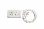 SeCro 230 volts 1500 - 3600 Watts 16 Ampere Dual Socket and Plug Extension Cord Cable(White,2 Meter)