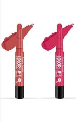 TEEN. TEEN Non Transfer Water Proof Long Lasting Matte Lipstick Combo (Bollywood Nude, Rose Pink)