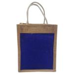 OMM GAYATRI JUTE CLUSTER Handmade Blue colour Jute Tiffin Bag (17 cm x 13 cm x 23 cm, Blue)