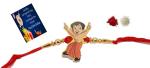 Kavim Kids RAKHI 23256 Plastic (PVC) Rakhi Set (Chota Bheem Kids rakhi with Greeting card and Roli Chawl Pack)
