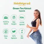 Siddhiprad Green Tea Extract for Weight Loss (Fat Burner) & Antioxidant Metabolism Booster Supplement Capsule Support Healthy Weight Management & Regulation of Hunger , Support Heart Health ,Regulate Cholesterol ,Skin Renewal - 60 Vegetarian CapsulesPACK4