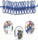 Kunya Cloth Drying Rope with Hooks 12 Pcs Portable Travel Clothes line Adjustable Indoor Outdoor