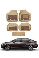 UNIGLOW Car 7D Foot Mat/7d Floor Mat For Honda City New(Beige)