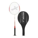 Vector X VXB 80 Badminton Racquet Aluminium Head and Steel Shaft with 3/4th Cover (Red)