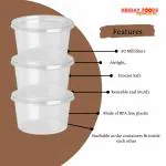 Hriday Foods 50 ml Transparent Container with Air Tight Lid (Set of 50) for Chutney | Sauce | Pickles - Reusable