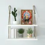 Indianara Lord Vishwakarma Glittered Framed wall Table Top Painting 5073TT(WNT)-WITH GLASS Digital Reprint 8 inch x 6 inch Painting (With Frame)