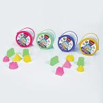 Rabbit Sand Magic Flow Play 4 Buckets Combo Pack, 2 Castle Sand Sets Multicolor