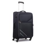 NOVEX Blue Check-in Size Soft Sided Polyester 4 Wheel Luggage Trolley Suitcase 24 Inch