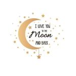 Indian Royals Love You to The Moon and Back Quotes  Peel and Stick Self Adhesive Wall Sticker( 30 CM X 60 CM)