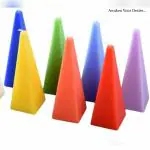 DEEPSEA Pyramid Candles for Home Decoration Birthday Candle Diwali candle Valentine Candle Pack of 4 Multicolors