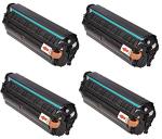 ANG 12A / Q2612A Compatible Toner Cartridge for HP Printers 1010 1012 1015 1018 1020 1022 3015 3020 3030 (Pack of 4 - Black)