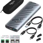 Pibox India NVMe M2 SSD Enclosure - USB 3.2 10Gbps, Tool-Free M.2 NVMe Case, PCI-E NVMe Reader, USB-C, Supports M & B&M Keys, 2230/2242/2260/2280 SSDs Powerful - JM583 Chipset