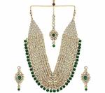 Gyaan Jewels Handmade Metal Necklace, Earring and Maang Tikka Set Multicolor (Women, Girls) Free Size
