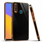 Rakulo Vivo Y12 Electroplated Chrome 6D Back Case Cover |Camera Protection|Shock Proof|Slim Fit (Black)