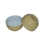 Ceramic Bowls, Katori for Cereals, Soup, Deserts, Snacks, Handcrafted, 250 ml, Set of 2 (Ceramic Brown - Polka Dotted)
