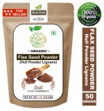Yogan Harvest | 50 g | Organic Flax Seeds Powder | Hull Powder Lignans | Fiber and Omega-3