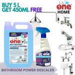 LA ONE Bathroom Power Descaler I Remove Lime Scale , Soap Scum , Dirt & Grime I Brilliant Shine 5L+Promo 450ml