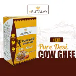 Vrutalay Desi Cow Ghee Tetra pack 1 Liter | Desi Cow Ghee | Vedic Ghee | No Added Color and Preservatives, No Added Fragrance, 100% Naturally obtained Ghee. | Desi Ghee.| Tetra pack 1 Liter