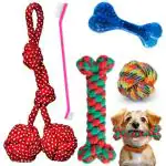 PETZLUV Chew Toys for Dogs Pack of 6 Durable Chewing Cotton Rope Toys for Medium Dog