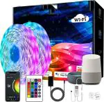 Gesto 5 Meters RGB Strip Lights for Room with Adaptor - Music Sync RGB Lights with Alexa, Google & App and Remote Operated, 300 Led Waterproof Smart Led Light - Multicolor Lights for Home,Bedroom,Pc
