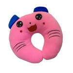 Chubby Cheeks Head Protection Pillow with Soft Cotton Cover for New Born Baby Head - Pink