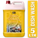 FLISKO Dishwash Liquid 5 Liter Yellow Active 3X More Power Molecules Leaves No Residue, Grease Cleaner For All Utensils