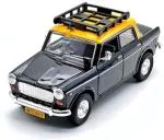 JAPSI Fiat Taxi Toy for Kids | Toy Model Fiat Taxi | Openable Doors & Pull Back Action | Collectible Model for Kids | Vehicle Toy for Kids | Colors as Per Availability