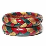 Suprimo Red Green Handemade Rajasthani Traditional Lakh Jaipuri Lac Bangles Women Set pack of 2 (2.8 Size)