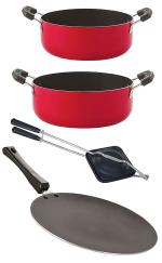 Nirlon 4 pcs of Non-stick Pot and Pans Cookware Set