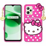 Monkish Silicone Hello Kitty Rubber Back Cover Case Compatible with Realme C35 (Pink)
