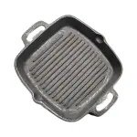 Valgha Valamudan Agri Engineering Cast Iron Grill Pan for Barbeque with Double Handle| 10 Inches