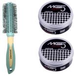 Buy Tya Salon Blue Round Brush With Japan Hair Wax - 150 G (Set Of 3)