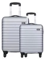 Safari Sonic Hard-Sided Polycarbonate Luggage Set of 2 Trolley Bags (55 & 65 cm) (Silver)