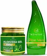 NEWISH Combo Pure Natural Aloevera Gel + Neem With Tulsi Aloe Vera Gel 99% pure and natural for skin, body & hair 330 g Unisex
