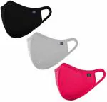 Wellstar Cotton Reuseable Face Mask (Multicolour, Pack of 3, Without Valve) for Unisex Cotton Reuseable Face Mask (Multicolour, Pack of 3, Without Valve) for Unisex Non-Washable, Water Resistant Cloth Mask (Multicolor, Free Size, Pack of 3)