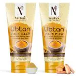 NutriGlow NATURAL'S Ubtan Face Wash & Face Pack Helps in Tan Removal,Radiant Glow 100gm Each (Pack of 2)