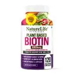 Nature Life Nutrition Plant Based Biotin 10,000mcg - 120 Veg Capsules | Hair, Skin & Nails | Enriched with Sesbania Grandiflora