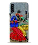 Bhai Cover Samsung Galaxy A20S Multicolor Poly Carbonate 3D Printed Beautiful Colorful Radha Krishna Mobile Phone Back Cover Case