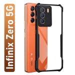 Knotyy Shock Proof Eagle Back Cover Case for Infinix Zero 5G 2023 | Hard | 360 Degree Protection| Transparent Full Armor Device & Camera Protection (Black Bumper)