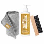 Herbal Home Shoe Care Dispensor Pump Gel Solution Fliptop cap 100 ml With One Bristle Shoe Brush And Microfiber Cloth Shoe Cleaning Kit, Shoe Cleaner Kit For Sneaker,Sports Shoe Cleaner Foam Spray